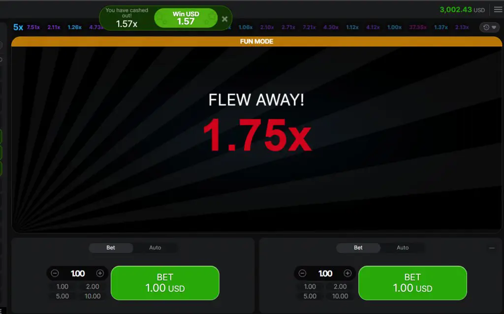 aviator multiplier screenshot